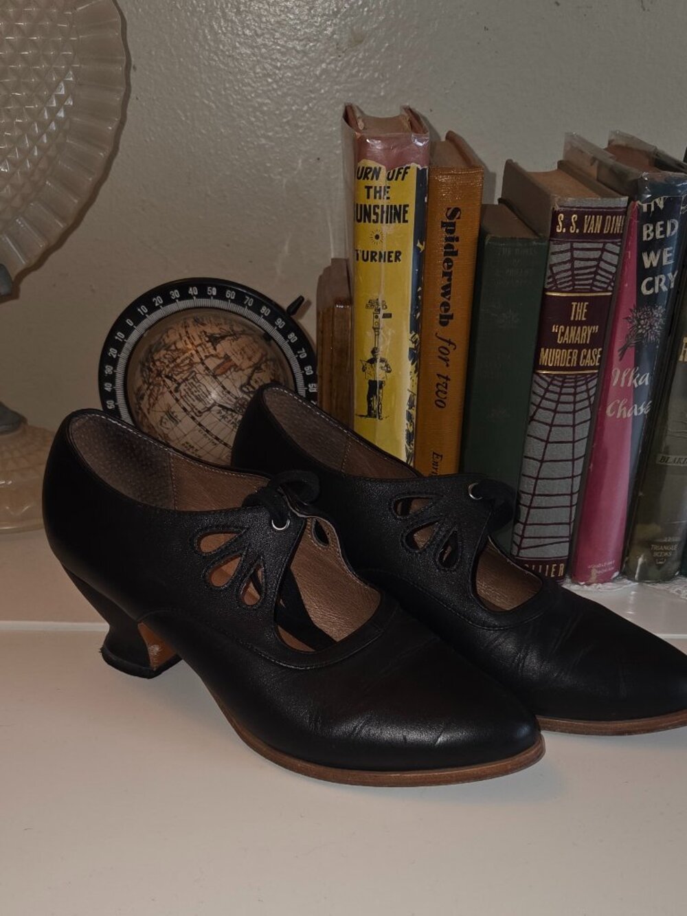 Gibson Edwardian Leather Shoes (Black) by American Duchess